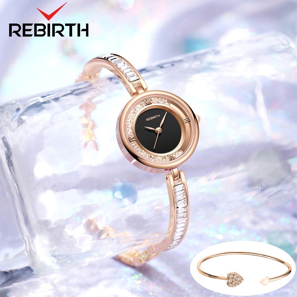 REBIRTH Jam Tangan Wanita Rantai Anti Air Gaya Gelang Berlian Anggun Jam Tangan Cewek Original