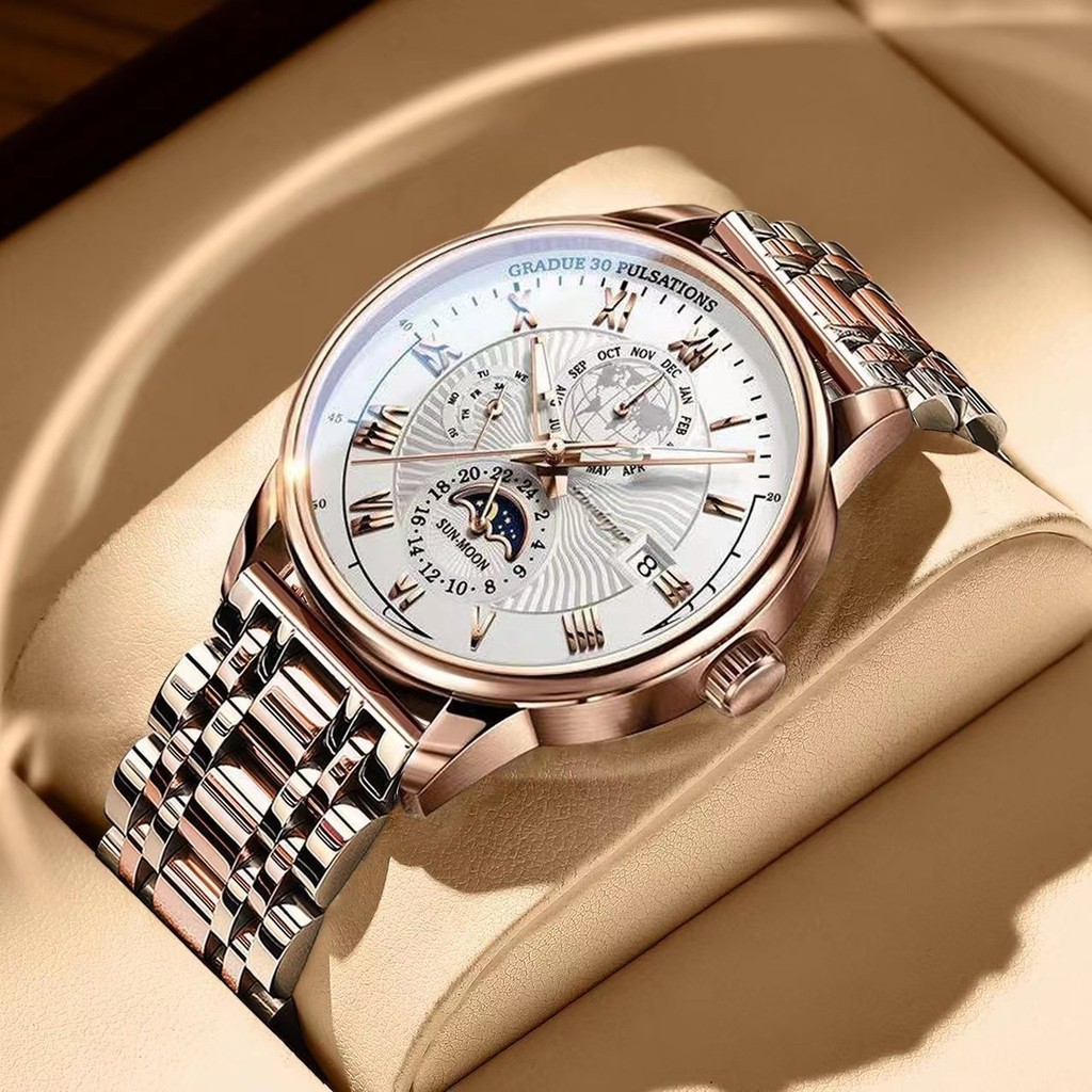 

Jam Tangan Pria Bodaga Baru Tahan Air Kalender Luminous Jam Tangan Quartz Ultra-tipis