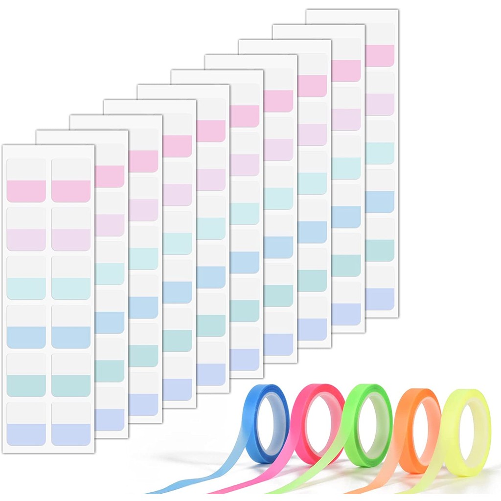

Transparent Sticky Index Tabs, Clear Sticky Notes Long Page Book Markers Tabs, Tape Flags for Books Annotation