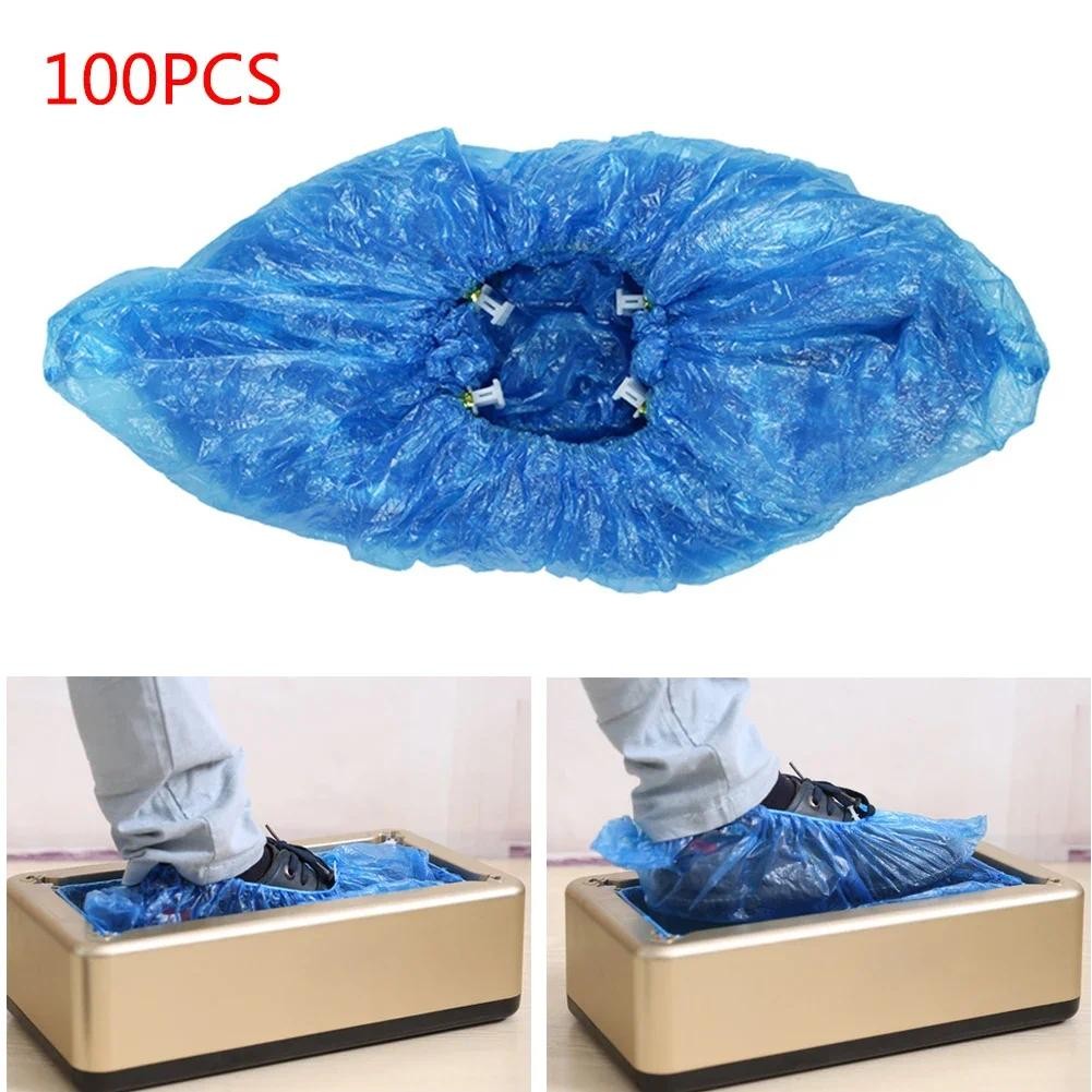 Disposable 100pcs Automatic Shoe Cover Plastic Shoe Cover T Buckle Shoe Cover Household Indoor Machi