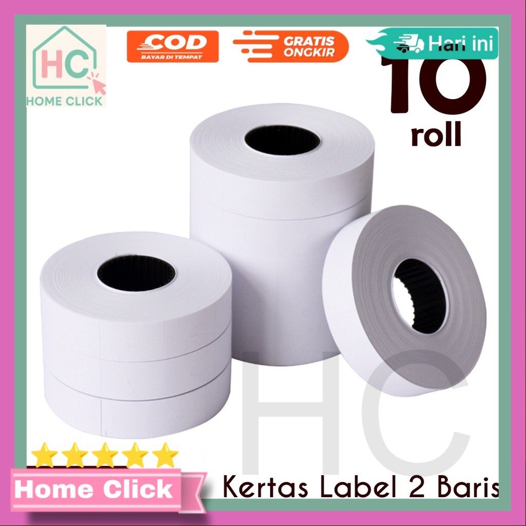 

Isi Label Harga Alat Price Labeller Refill Refil 2 Baris Isi 10 rol