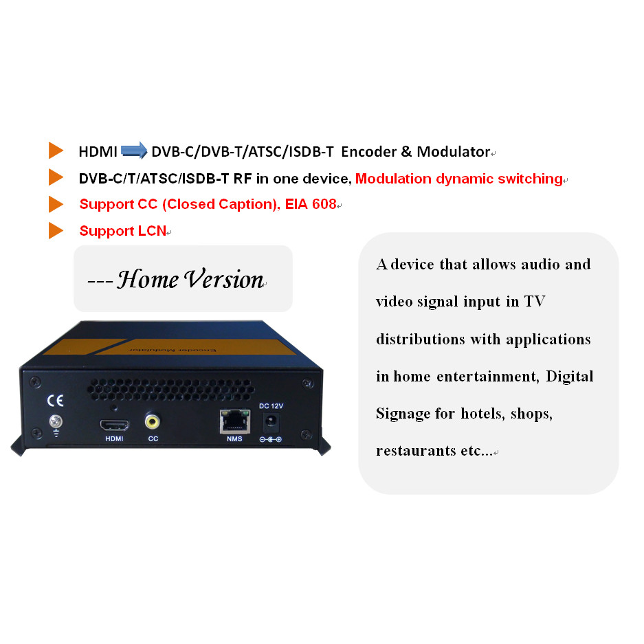 CEL-5113B HDMI HD MPEG2 to DVB-C/T/ATSC/ISDB-T Encoder and Modulator