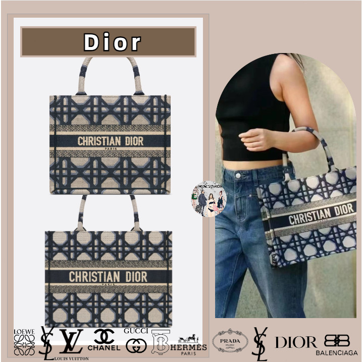 BOOK TOTE Series Dior Bag / Gaya Baru / Bordir Cannage / Tas Tangan Garansi Dua Tahun Asli