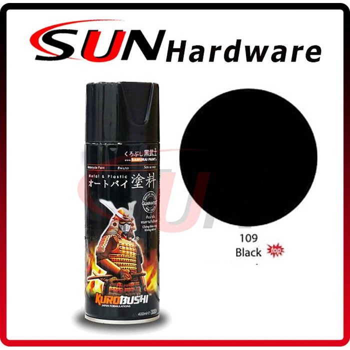 [BERGARANSI] Harga Promo Pilox Samurai 400 ml Black 109 Pilox Pylox Hitam Mengkilap Gloss Berkualita