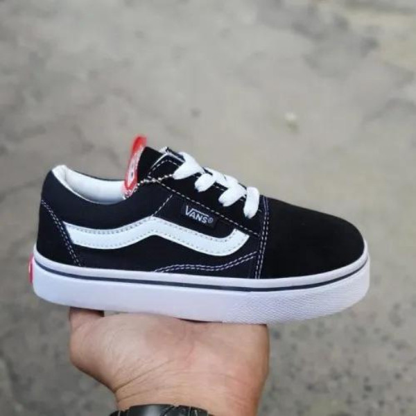 Sepatu Anak Vans1 Sepatu Sekolah Anak Laki Laki Perempuan Cewek Cowok Warna Hitam  Tali Perekat Reka
