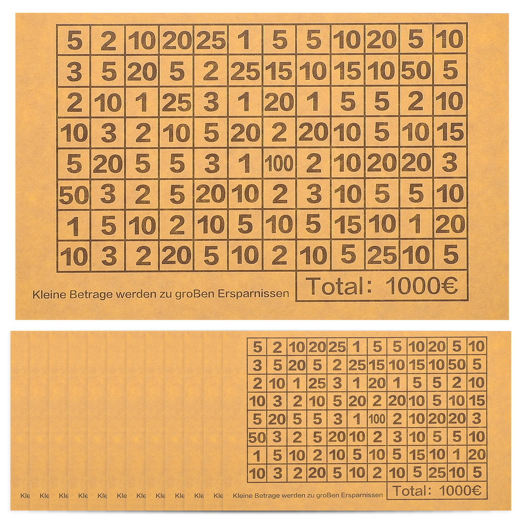 

Piggy Bank Stickers 20 Sheets Numbers Adhesive Target Savings Financial Label Money Box DIY Creative Euros Challenge