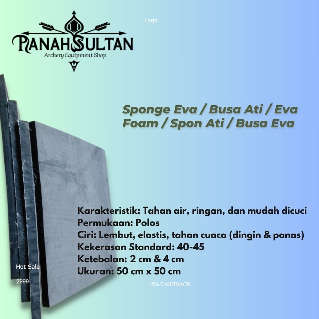 spon target panahan 2cm eva foam spons bantalan busa archery 50x50cm (Tanpa face)