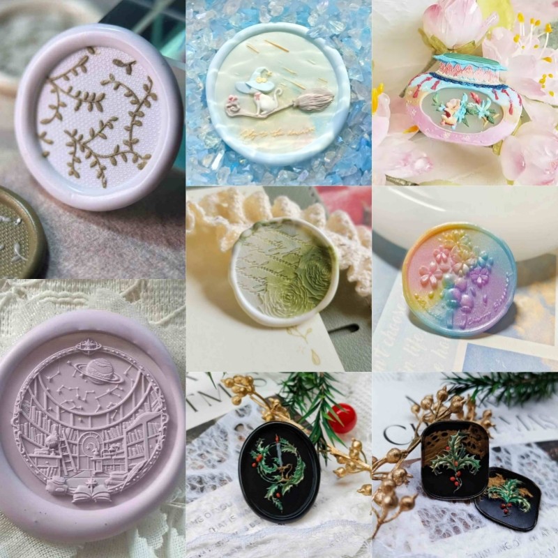 

New Fireproof seal with cute head sugar-coated hawthorn rose pancake irregular-shaped relief garden dream copper head stamp toy