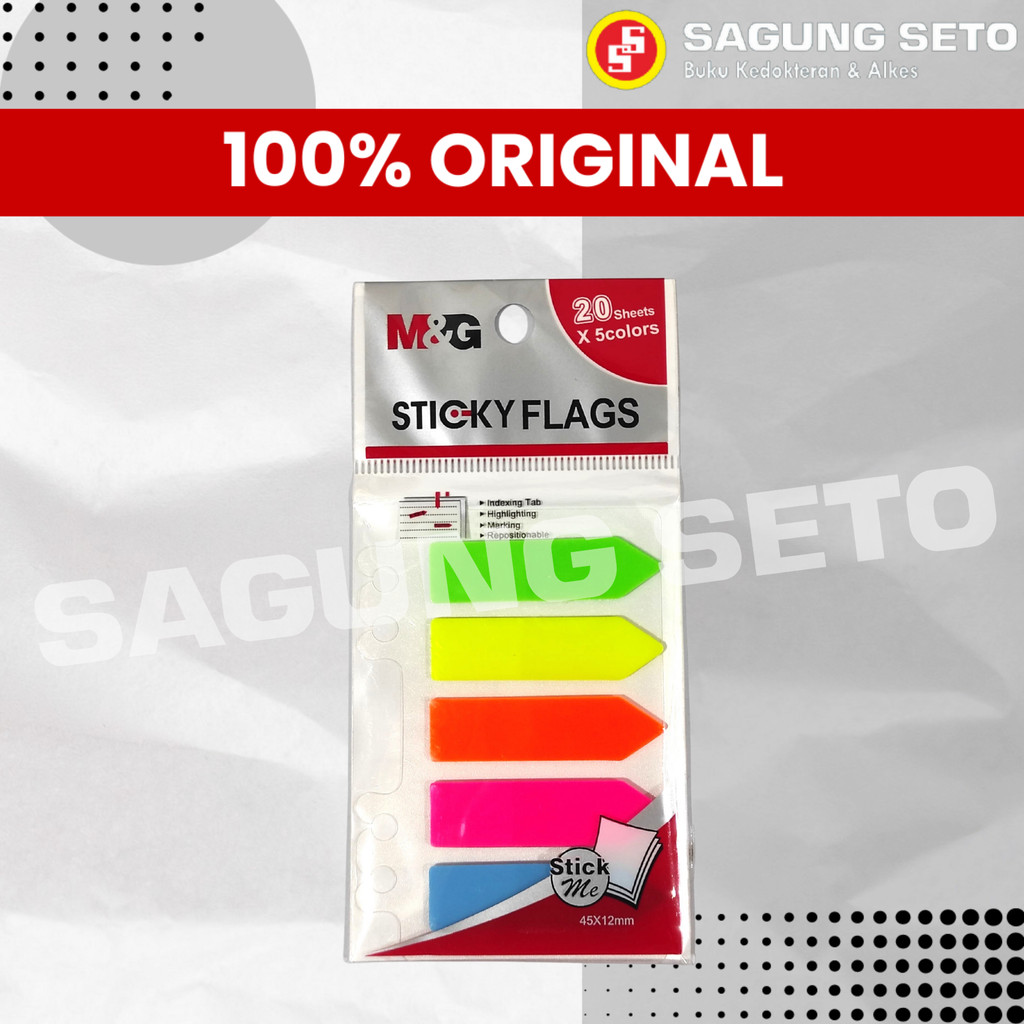 

M&G PET STICKER FLAGS 20 SHEETS (5 WARNA) UKURAN 45X12 MM / KERTAS MEMO 100 LEMBER / STICKY NOTE