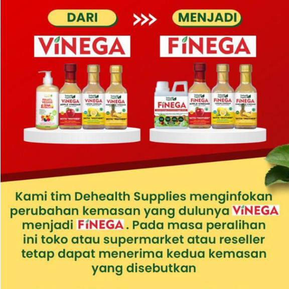 

JAMIN MURAH !!!Dehealth supplies finega cuka sari apel nanas lemon original untuk kesehatan & diet - cuka apel finega vinega apple cider vinegar original premium with mother organik - mengandung probiotik / probiotic / probiotics(BISA LANGSUNG ORDER)