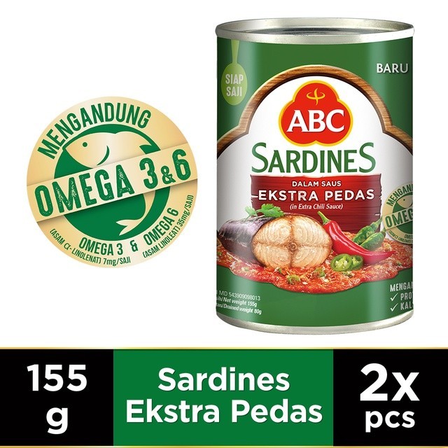 

ABC Sarden Saus Extra Pedas 155 g x2