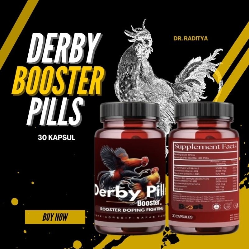 DERBY PILLS BOOSTER ORIGINAL  POWER UP 7X By BOOST Doping Ayam Petarung Peningkat Power Stamina Nafa