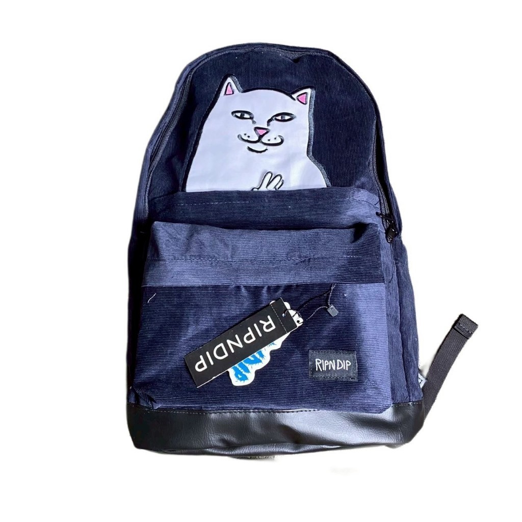 TAS RANSEL RIPNDIP LORD NERMAL VELCRO HANDS BACKPACK CORDUROY KHAKI FULL TAG