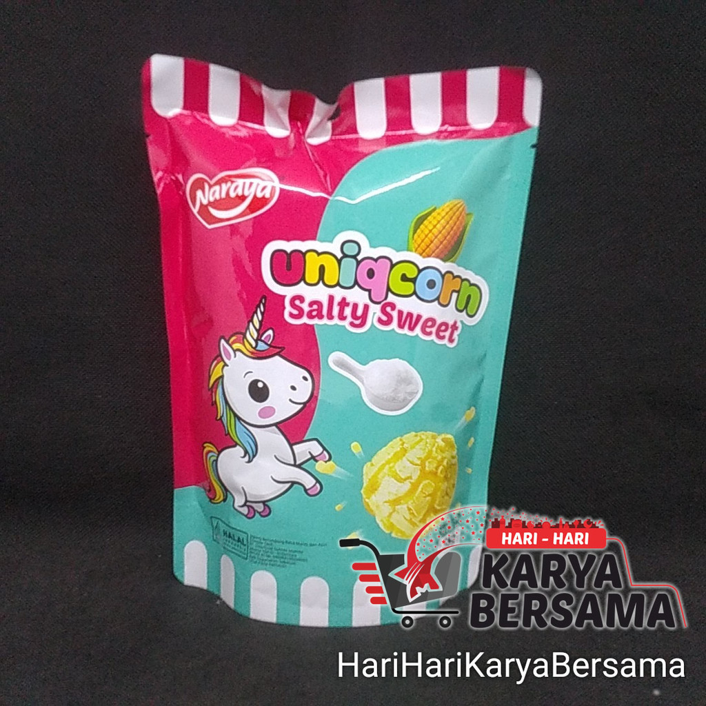

MAKANAN RINGAN POPCORN NARAYA UNICORN SALTY SWEET POUCH 55GR