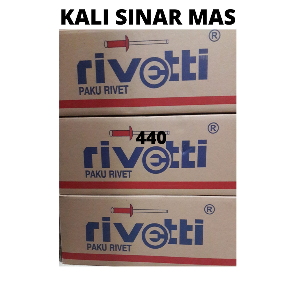 1 Carton Paku Rivet Merk Rivetti 440 Ukuran 3.2mm x11mm Jumlah Isi 20 Dus