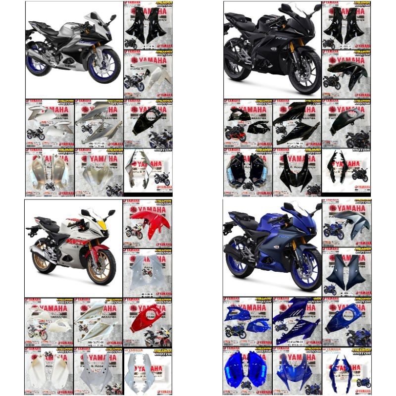 COVER SET FUL FULL BODY HALUS NEW R15 V4 R15 M ORIGINAL YAMAHA BDJ 13 PCS