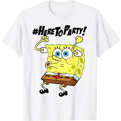 Baju Kaos Dewasa Spongebob Squarepants Here To Party