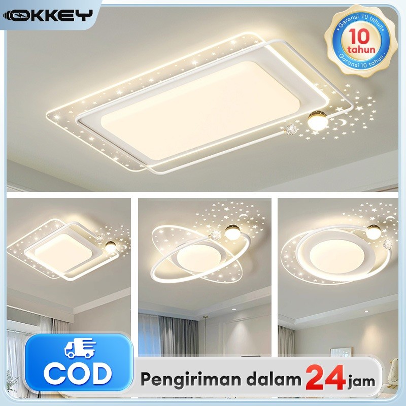 【 Lampu Plafon 】LED 72W lampu plafon Cahaya Galaksi Bintangis Ceiling  Lampu 3 Warna LED