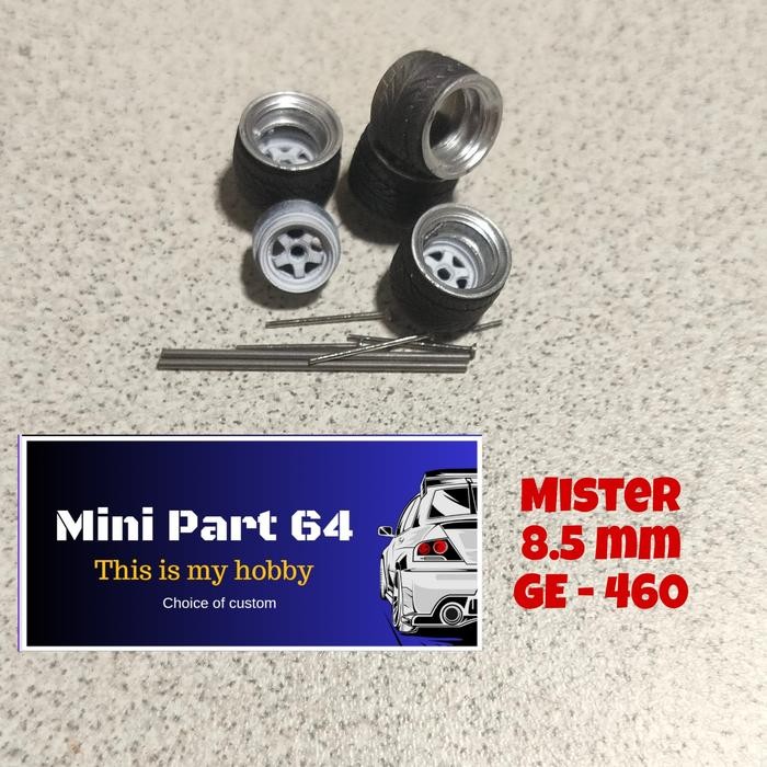 Diorama Diecast Ban 8.5 mm GE460o Miniatur Skala 64