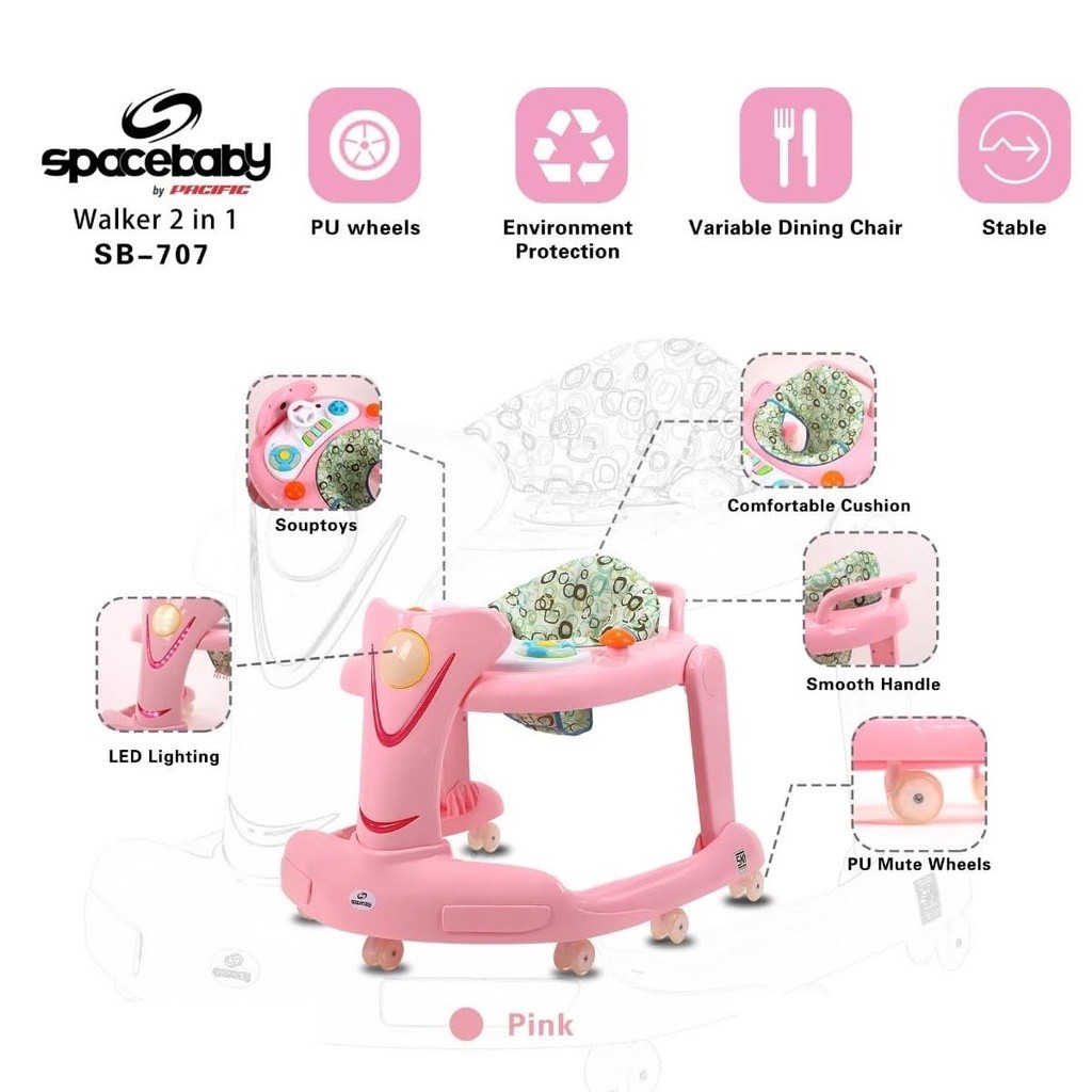 Baby Walker 2in1 Space Baby SB-707  BEST SELLER