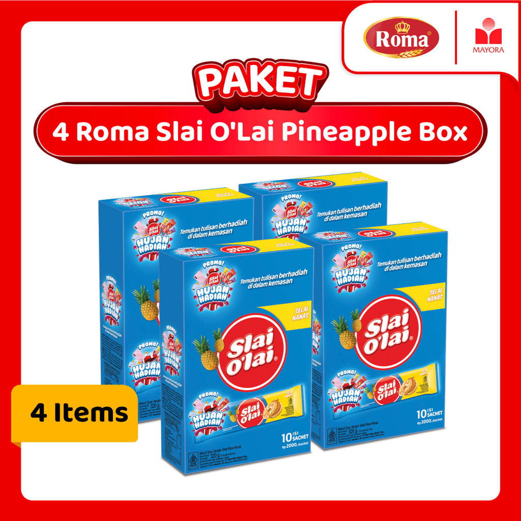 

Paket 4 Biskuit Roma Slai Olai Pineapple Box