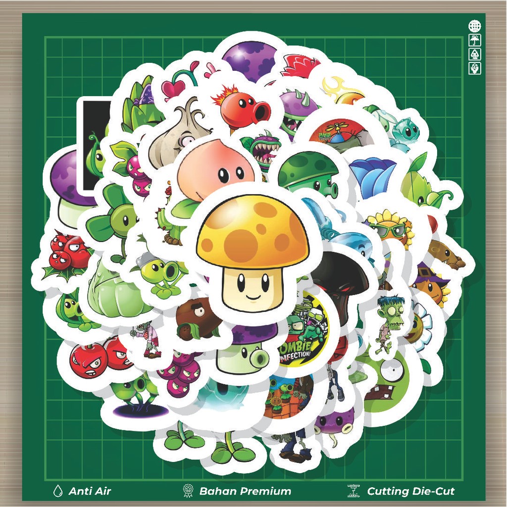 

HOT 50 PCS STIKER Stiker Plant VS Zombie Stiker Fashion Cars Decal Dingin Kartu Album Custom Vinyl Anti Air- Sticker Aesthetic Buku Journal Koper Casing HP Tablet Laptop Helm Motor Botol Minum