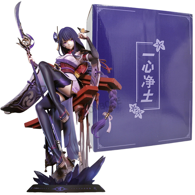 34cm Raiden Shogun Sexy Anime Girl Figure GK Beelzebul Yae Miko Action Figure Ningguang Figurine Col