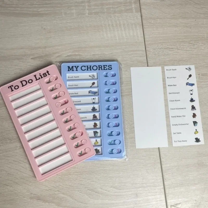 

cute 1 pcs Kids Chart with 20 pcs Blank Card,Plastic Checklist Board with Detachable Cardstock to Do List for Routine Planning