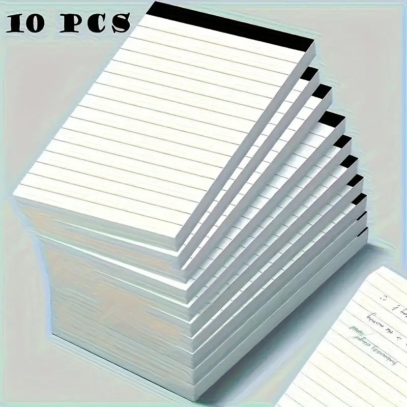

10-Pack Notepad Pocket-Sized Lined Notepads Stationery Supplies 30 Sheets Each Memo Pad Notebooks Writing Pads Office School
