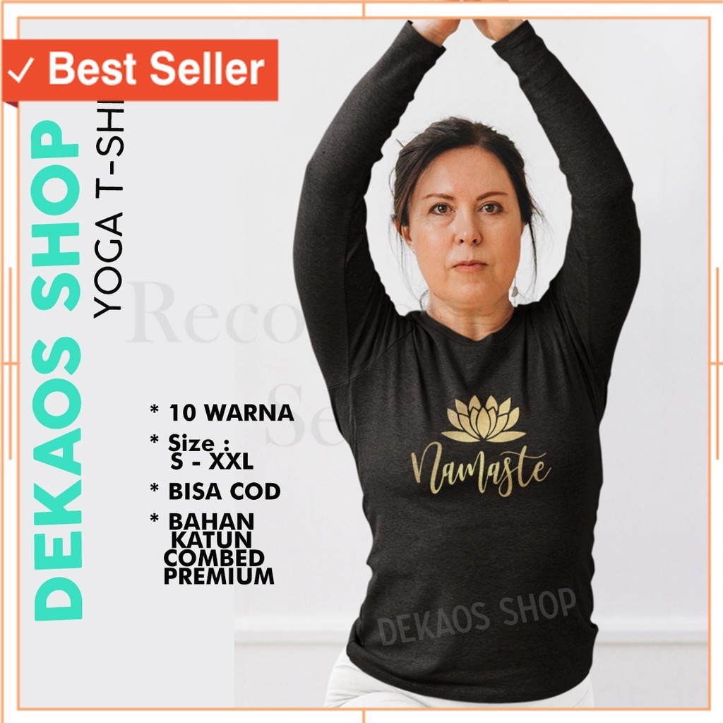 COCOK BUAT AGUSTUSAN JALAN SEHAT SENAM / KAOS YOGA WANITA / BAJU YOGA LENGAN PANJANG / KAOS SENAM YO