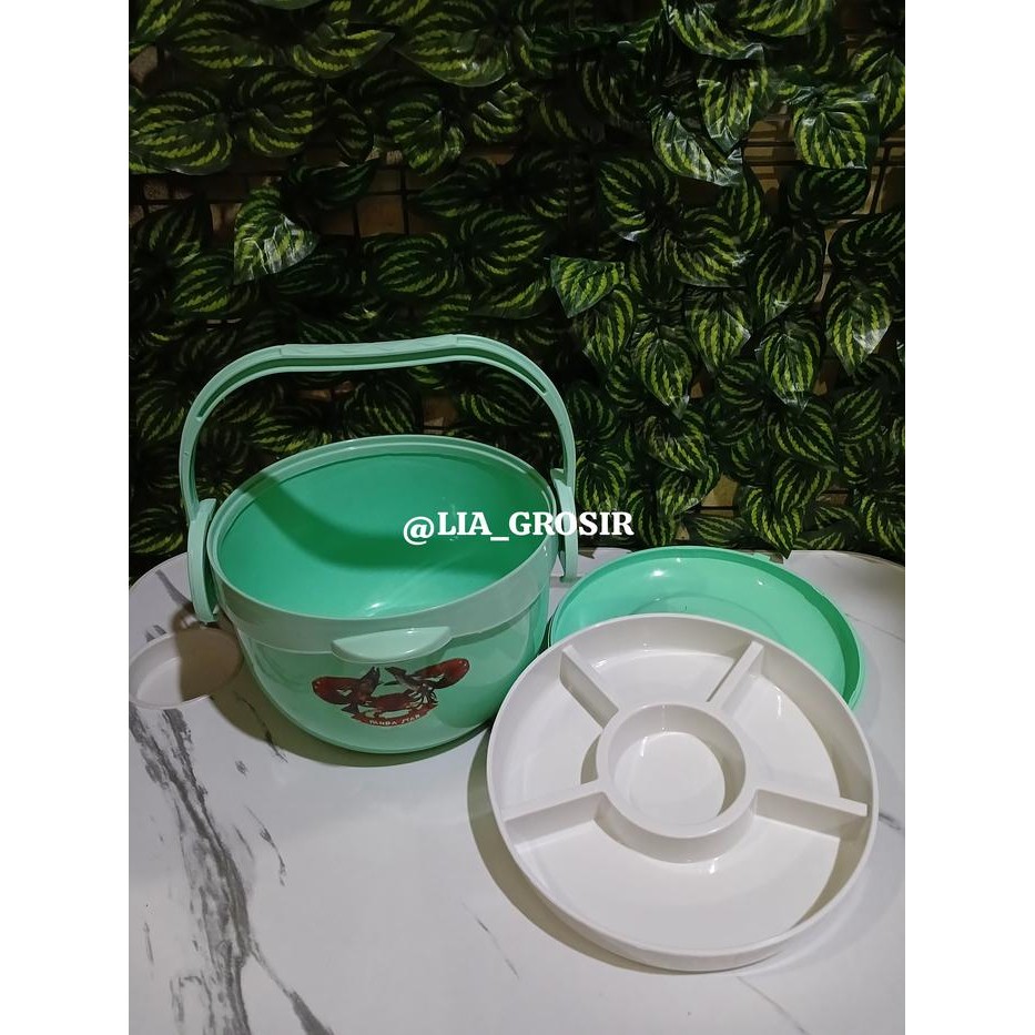 Rantang Piknik | Tempat Bekal Nasi dan lauk Kotak Makan Makan Plastik Kitchenware - hijau