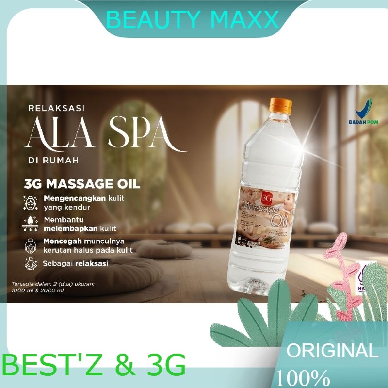 3G Massage Oil 2 Liter – Minyak Pijat Aromaterapi | Lembut, Tidak Lengket, Menenangkan Otot
