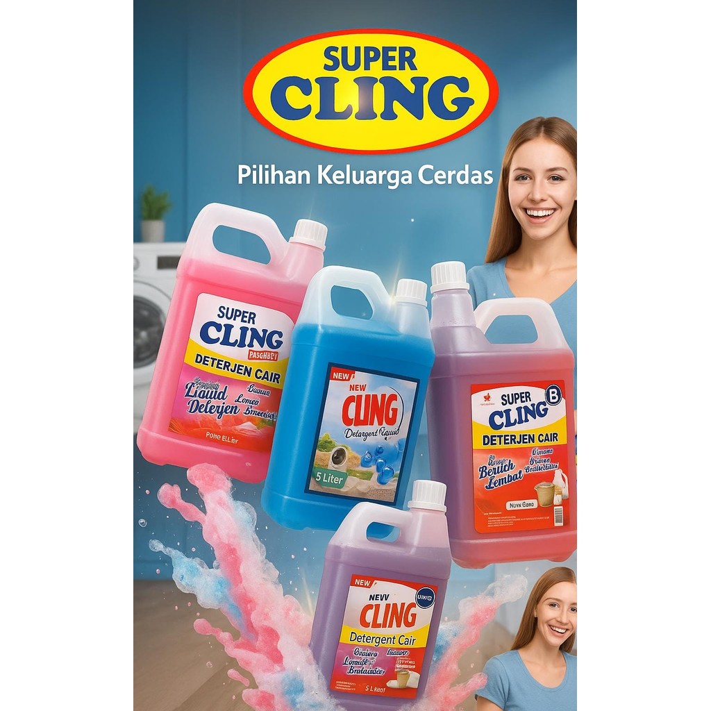 DETERGEN LAUNDRY / DETERGEN LIQUID CAIR SUPER CLING 5 LITER