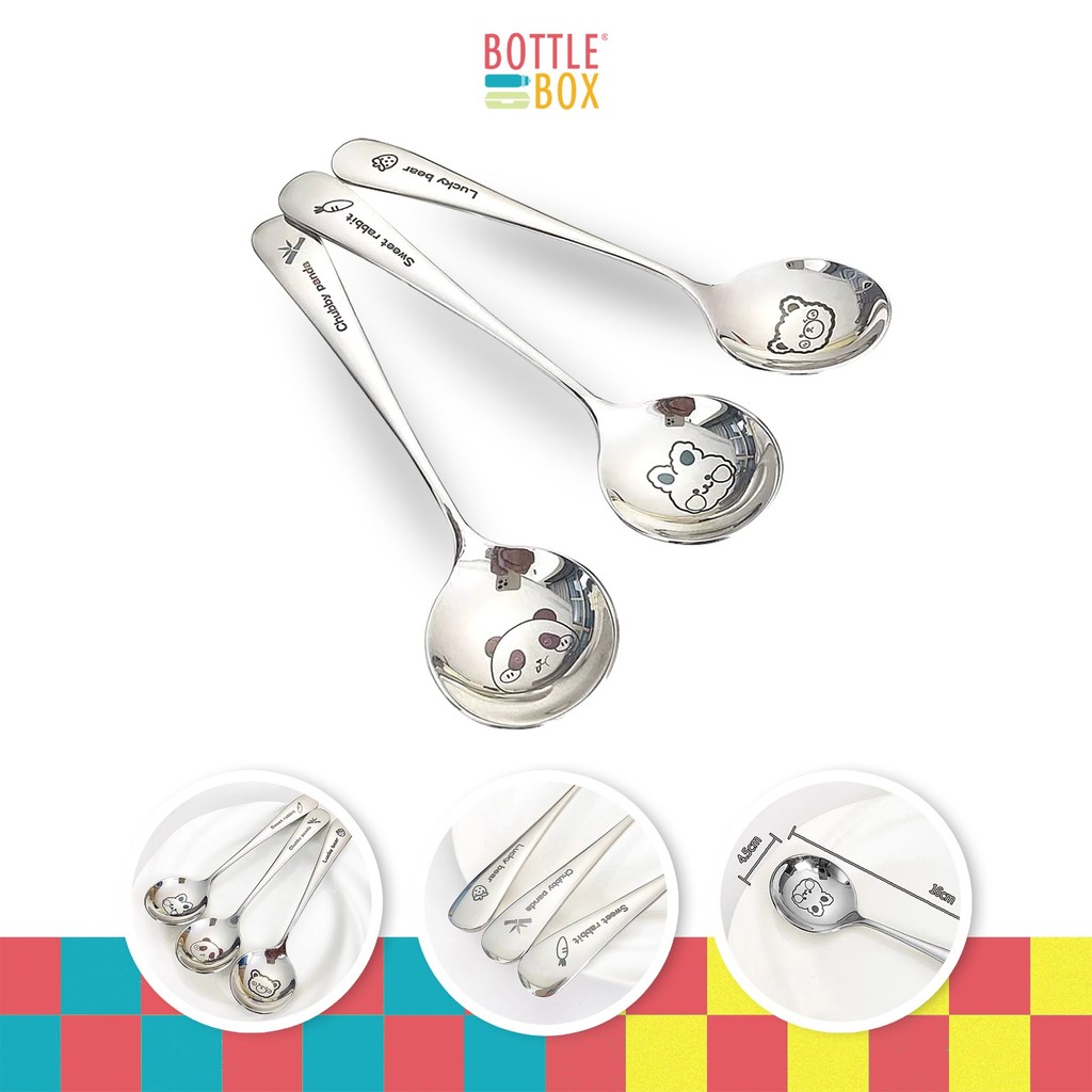 Sendok Makan Bulat Korea Stainless Steel /Sendok Anak Stainless Steel 304 Sendok bundar