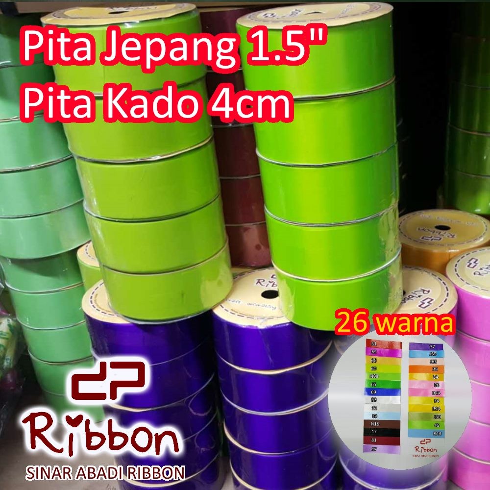 

PITA KADO PLASTIK BESAR 1.5 inch / PITA JEPANG 4 cm Brand DeParcel Ribbon
