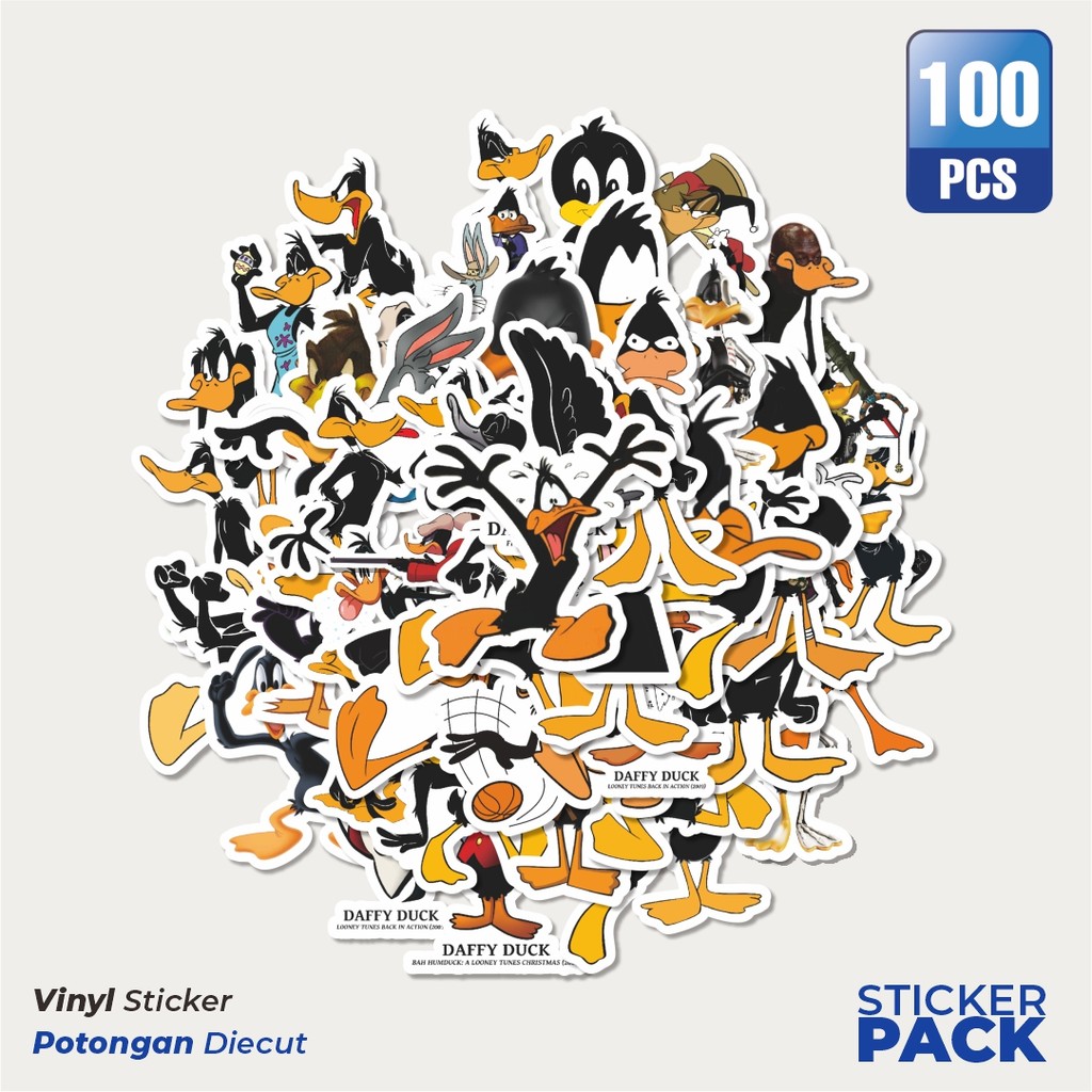

Super Hemat! 100 PCS Stiker Warner Bros Series Looney Tunes Character Dafyy Duck Dekorasi Lucu Kreatif untuk Notebook, Skateboard, HP