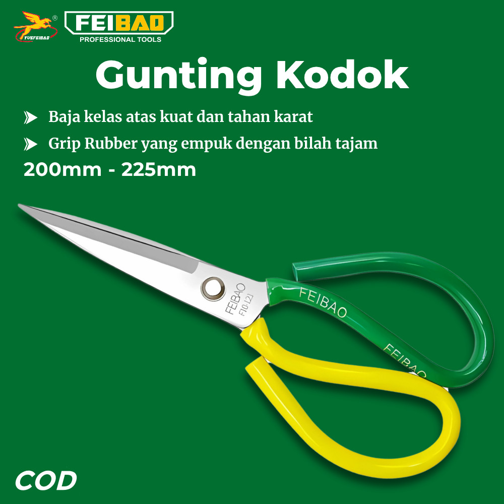 

FEIBAO Gunting Kodok Besar 200mm – Gunting Kain, Kulit, Plastik Serbaguna untuk Tukang & Konveksi