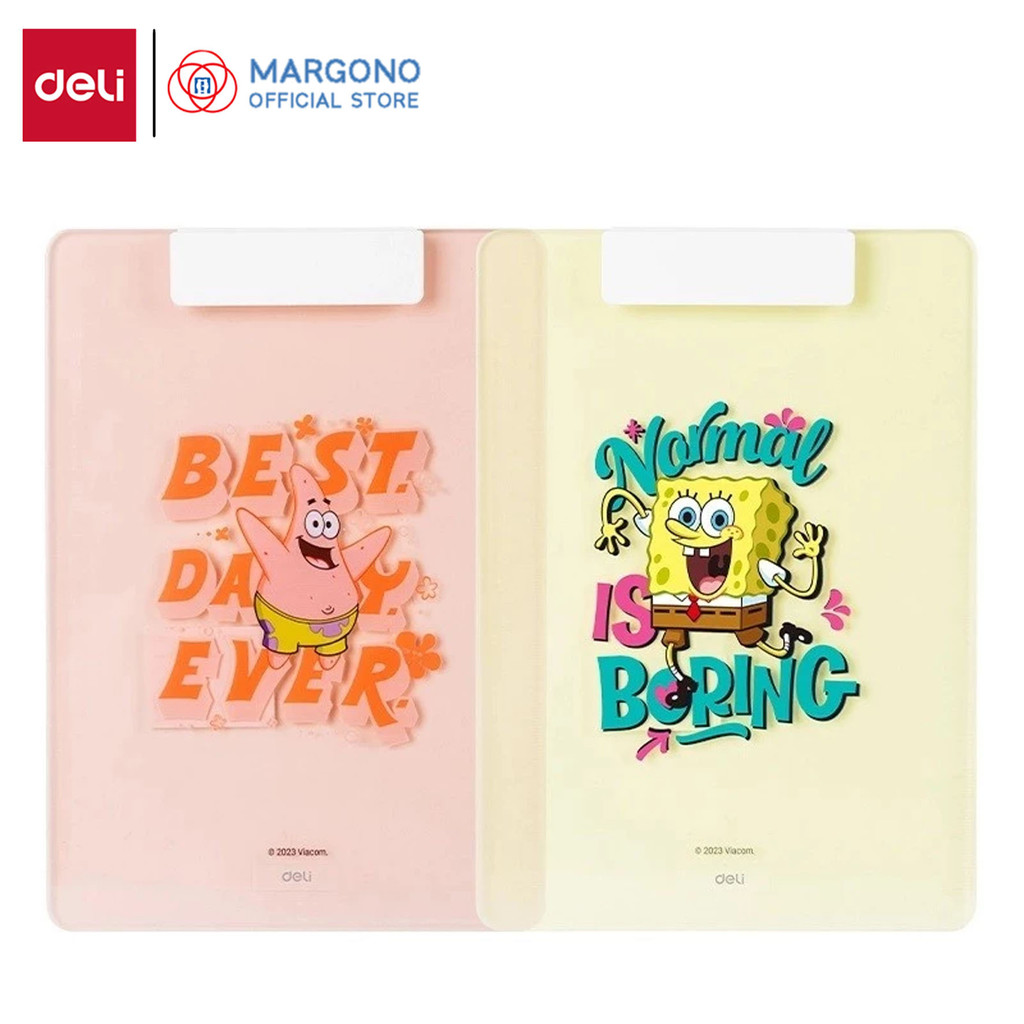 

Deli Papan Jalan A4 / Papan Ujian Clip Board 2in1 Warna Pastel EF456 Karekter Spongebob