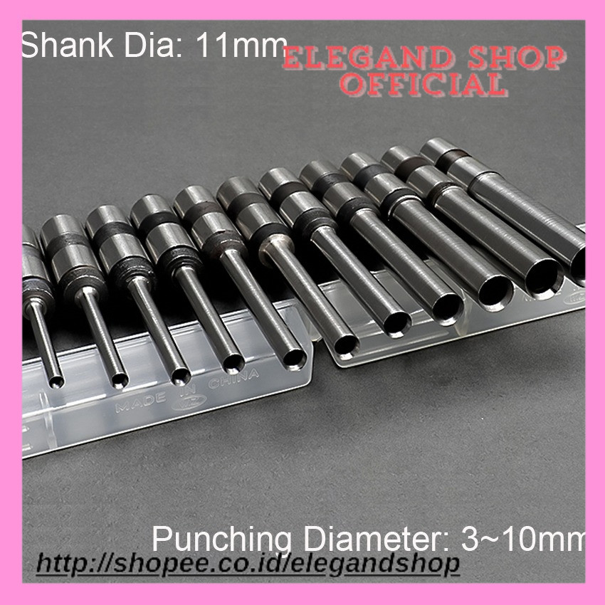 

1Pc 11mm Dia Straight Shank Hollow Paper Drill Bit Punching Machine High Speed Steel 3~10mm Punch Dia for Calendar Tag Drilling