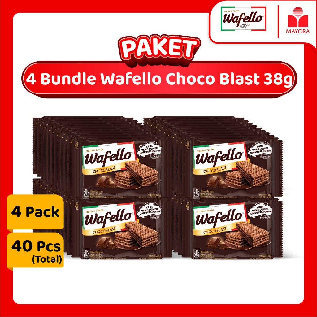 

Paket 4 Bundle Wafer Wafello Choco Blast 38 Gram