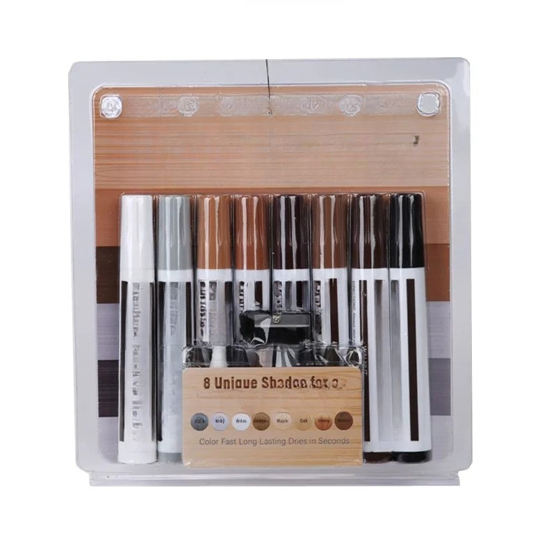 

1set Furniture Markers Crayon Sharpener Set Wood Scratches Restore Waterproof Pen for Floors Tables Desks Repair