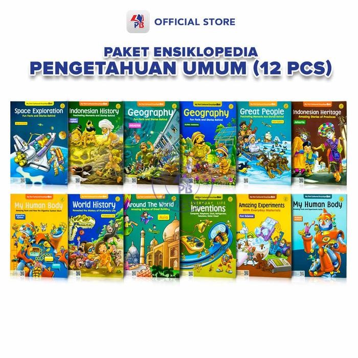 

Buku Paket Cerita Anak Bergambar Ensiklopedia Pengetahuan Umum (12 Pcs) Human Body Word History Space Exploration Geograpy Indonesian Heritage / PUSTAKA LEBAH - PL