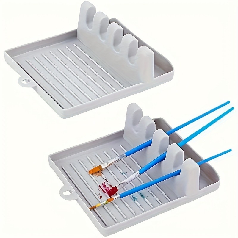 

4-slot Tray Painting Pen Holder - Watercolor Acrylic Oil Painting Palette, Storage for Artistic Painting Pens Painting Supplies