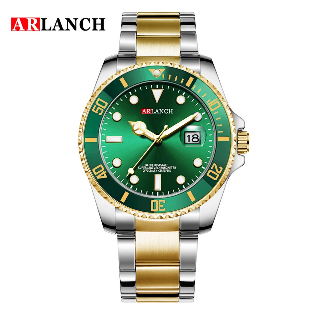 Jam Tangan Pria Analog Date ARLANCH 306 Tahan Air Stainless Steel Original