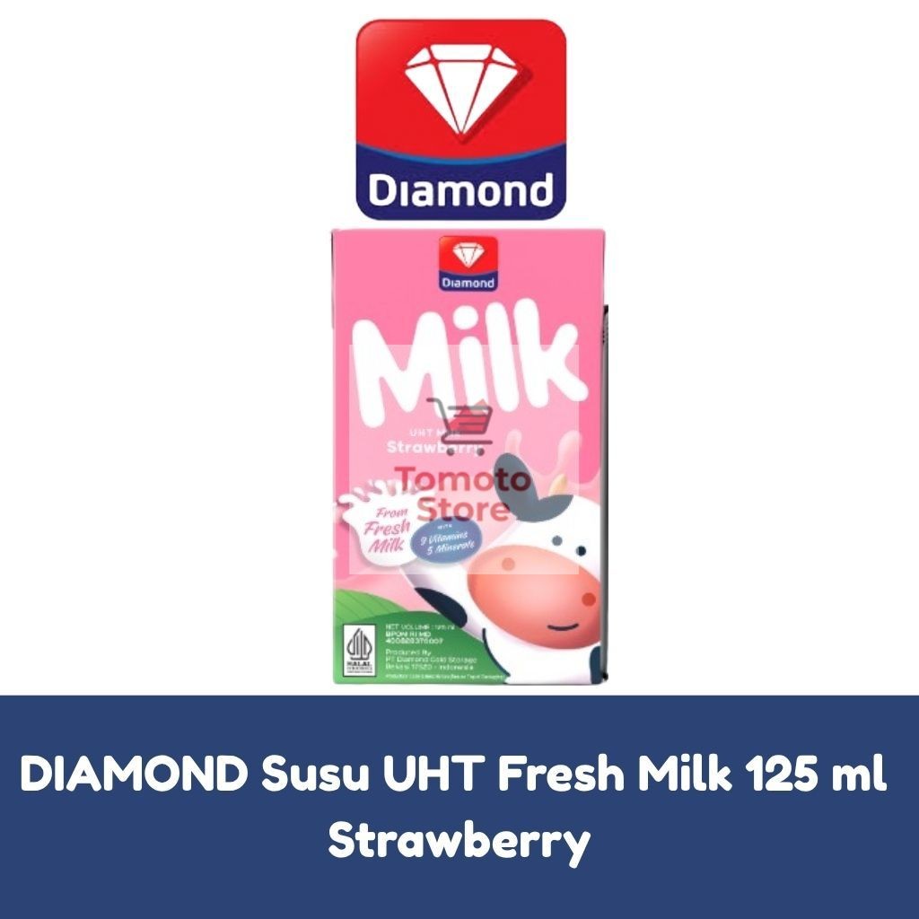 

✨ TOMOTOSTORE ✨ DIAMOND Susu UHT Full Cream Fresh Milk 125 ml - Strawberry