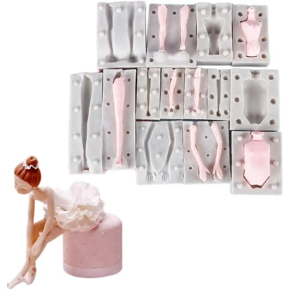 

Mirosie 3d Doll Silicone Molds Soft Candy Doll Body Arm and Leg Fondant Cake Molds DIY Clay Soft Epoxy Resin Silicone Mould