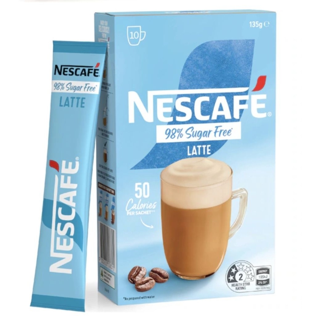

Nescafe 98% SF Latte Coffee Sachets | 10 pack Australia