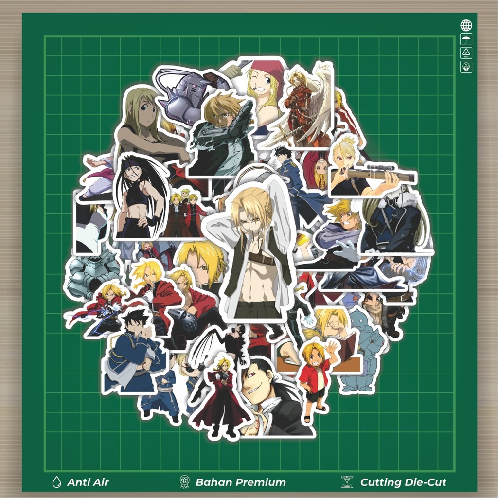 

HOT 50 PCS STIKER Stiker Anime Series Full Metal Alchemist Character Mix 4 Stiker Fashion Cars Decal Dingin Kartu Album Custom Vinyl Anti Air- Sticker Aesthetic Buku Journal Koper Casing HP Tablet Laptop Helm Motor Botol Minum