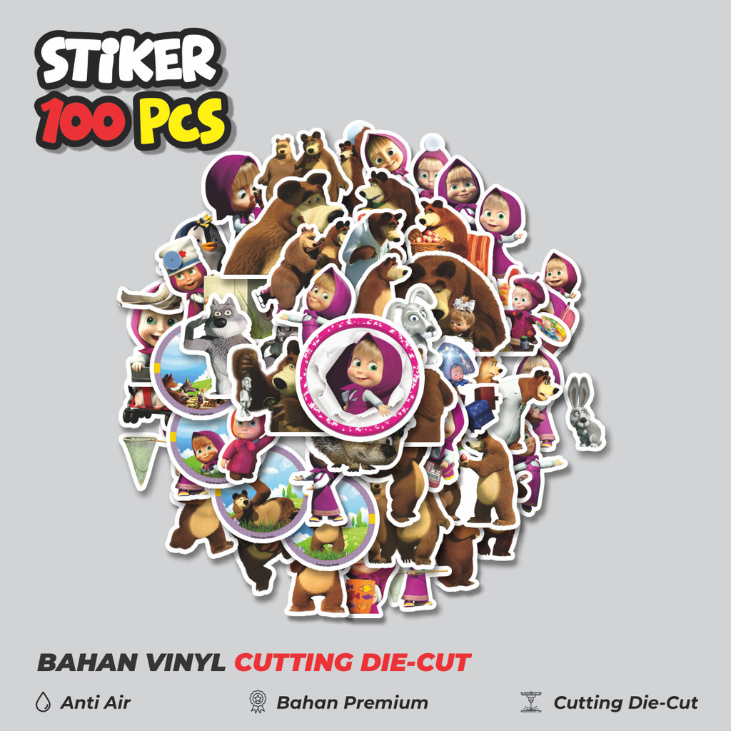 

Terbaru! 50 pcs Stiker Kartun Series Masha And The Bear V1 Dekorasi Lucu Kreatif untuk Notebook, Skateboard, HP