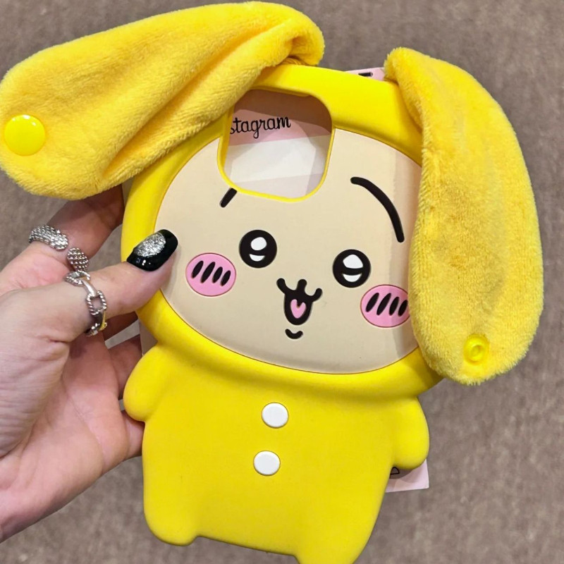 

3D Cute Cartoon Chiikawas Mobile Phone Case Pajamas Usagi Suitable for IPhone 15 14 13 12 11 Pro Max All-inclusive Hard Case